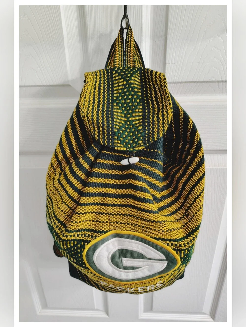 🏈 Green Bay Packers 🏈 Drawstring 'Hippie' Woven Backpack 16